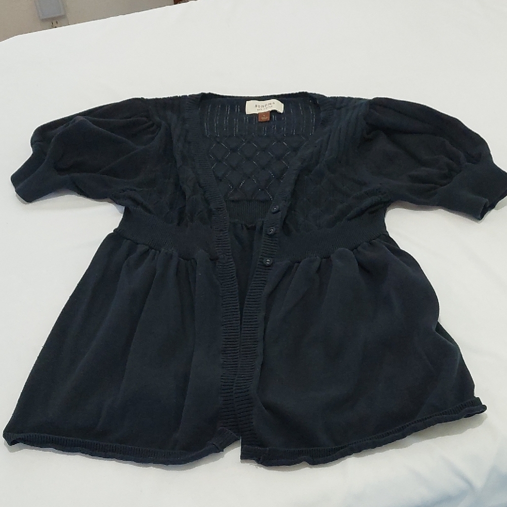 SONOMA Dark Navy Blue Sweater Top. Size Large .100 % Cotton